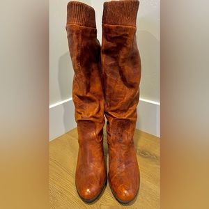 Frye Mimi Scrunch Cognac Boots